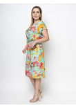 Платье «Белла» цвета мяты с цветочным принтом