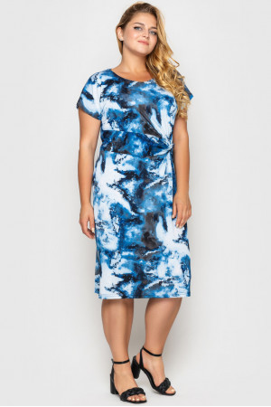Сукня «Белла» блакитного кольору з принтом-акварель