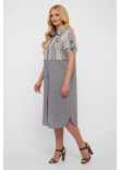 Сукня-сорочка «Лана» сірого кольору в світлу смужку