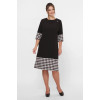 "Tereza" dress in black with houndstooth print