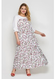 Платье «Росава» белого цвета с принтом-флора