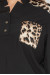 Блуза «Юлия» черного цвета с леопардовым принтом