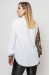 Блуза «Лєона» білого кольору з леопардовим принтом
