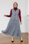 Wendy gray suit with checkered print