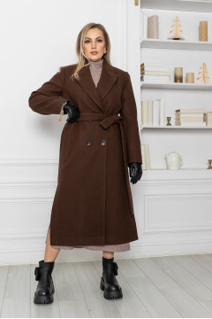 Женское пальто «Бостон» шоколадного цвета