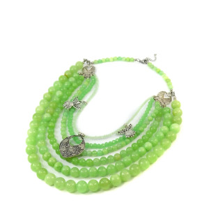 Ожерелье «Благодать» из оникса и чешского стекла