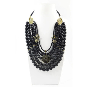 Ожерелье «Благодать» из агата и лавы