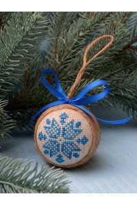 Елочный шар "Рождественская звезда" ажурная синего цвета