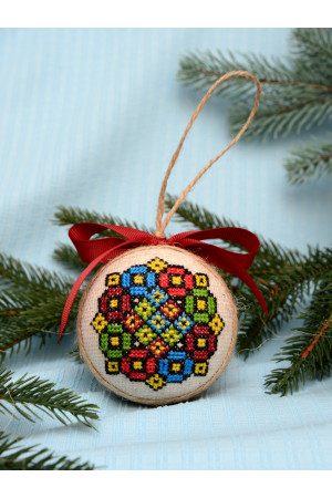 Елочный шарик «Мозаика» с многоцветным орнаментом
