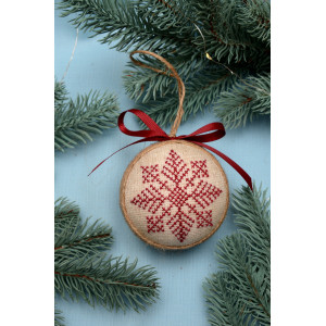 Ялинкова кулька «Сніжинка» з бордовим орнаментом