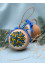 Christmas tree ornament "Stained Glass" with yellow and blue ornament