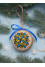 Christmas tree ornament "Stained Glass" with yellow and blue ornament