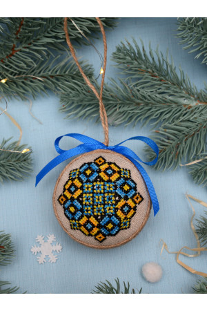 Ялинкова кулька «Мозаїка» з жовто-блакитним орнаментом