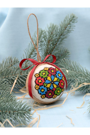 Елочный шарик «Калейдоскоп» с многоцветным орнаментом