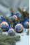 Набор елочных шаров «Морозний цвіт» синего цвета