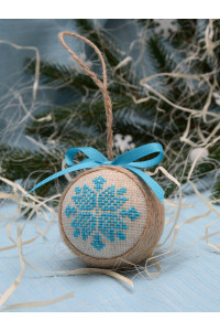 Елочный шар "Рождественская звезда" ажурная голубого цвета