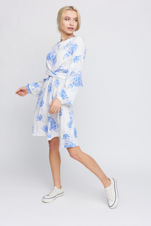 Сукня «Дебора» білого кольору з синім принтом