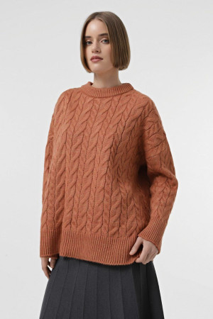 Terracotta-colored sweater "Jessa"