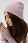 Комплект «Вірджинія» (шапка та мітенки) пудрового кольору