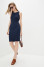 Knitted dress "Boho" in dark blue