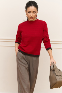 Джемпер «Рейні» цвета марсала с шоколадным