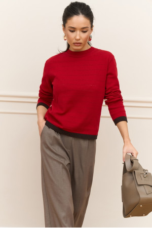 Джемпер «Рейні» кольору марсала з шоколадним