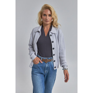 Cardigan "Ike" in gray-blue color