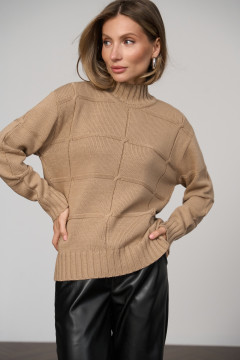 Стильний светр «Сельма» світло-кавового кольору