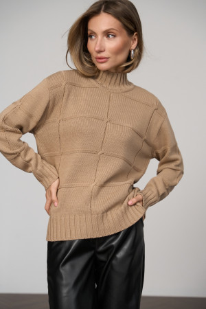 Стильний светр «Сельма» світло-кавового кольору