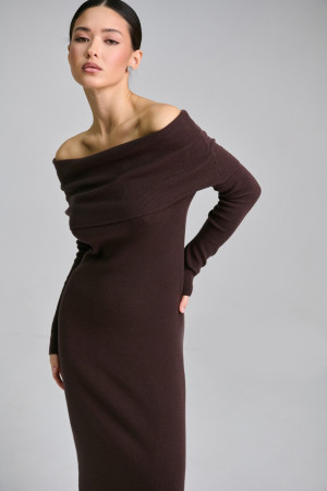Платье "Наргес" цвета черного шоколада