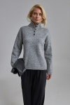 Светр з коміром-стійкою «Фудзі» сірого кольору