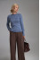 Denim-colored long-sleeve "Feather" shirt
