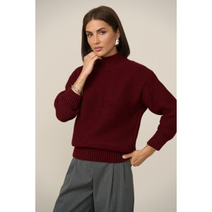 Burgundy sweater "Chrysanthemum"