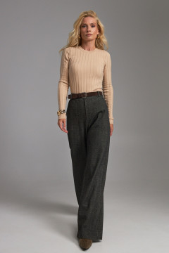 "Linda" pants in gray with beige melange