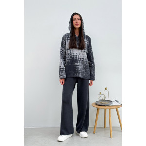 Брючний костюм «Вайб» графітового кольору