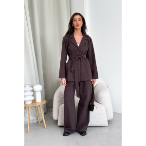 Chocolate-colored pants "Eugene"