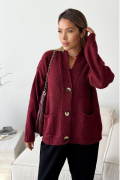 Burgundy cardigan "Kendra"