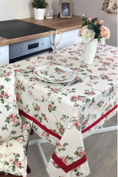 Святкова скатертина «Глорія» з квітковим принтом