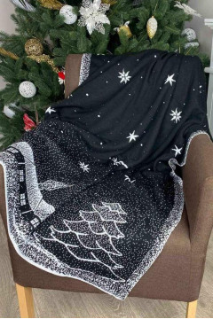 Плед «Зимова ніч» чорного кольору, 130х170 см
