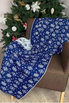 Плед «Сніжинка» синего цвета, 100х150 см