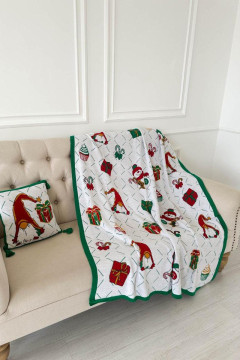 Плед «Сніговик» білого кольору