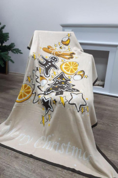 Плед «Ялинка» бежевого кольору