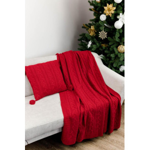 Plaid "Christmas man-braids" red, 130x170 cm