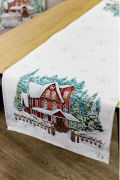 New Year's table runner "Festive House"