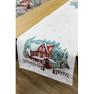 New Year's table runner "Festive House"