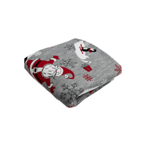 Плед «Морозний Санта» сірого кольору