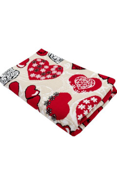 Плед «Серця» бежевого кольору