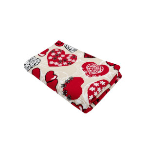 Плед «Серця» бежевого кольору