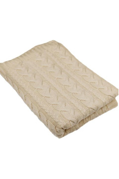 Плед «Коси» кремового кольору, 130х170 см