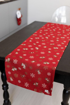 Red Christmas table runner "Jingles"